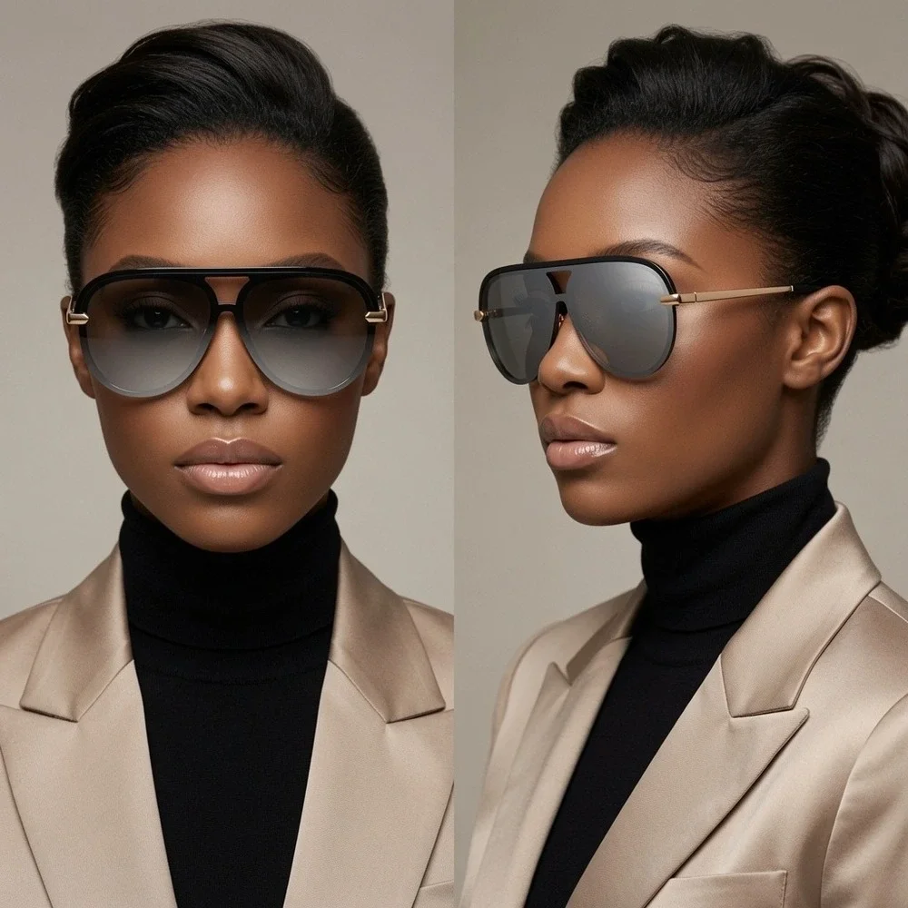 Women's Mirror Lenses, Sunglasses Minimalist Edgy Celebrity Style Retro Future